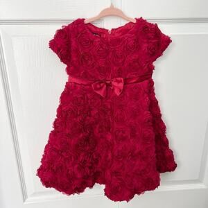 Biscotti Collzioni Standing Ovation Red Floral Fancy Lined Dress  - 24 months